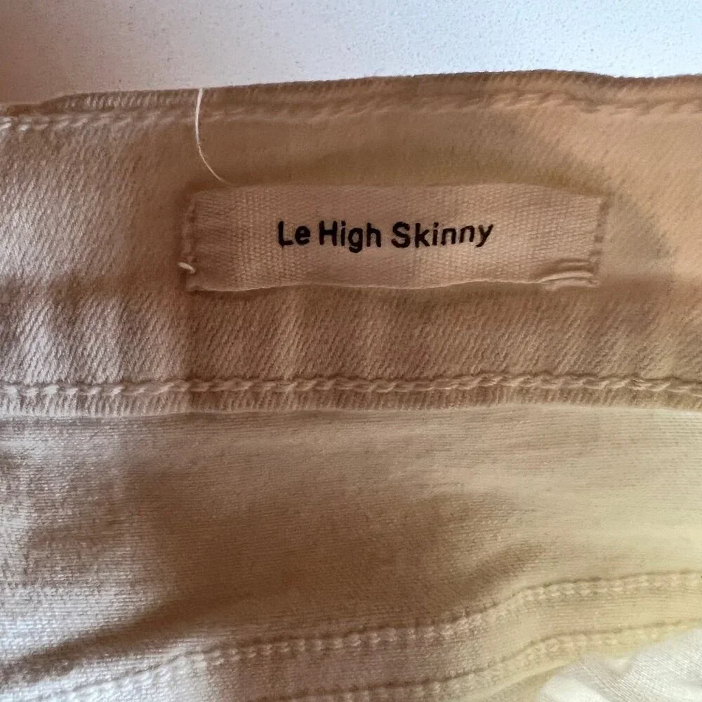 FRAME Le High Skinny White Stretch Jeans Size 31 High Rise Ankle Denim - Picture 5 of 10